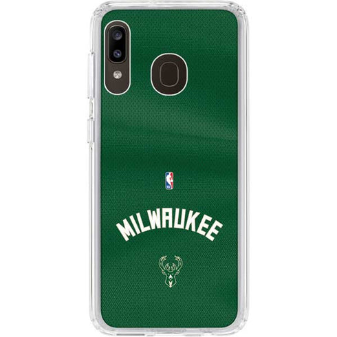 NBA Milwaukee Bucks Jersey Galaxy A20 Clear Case